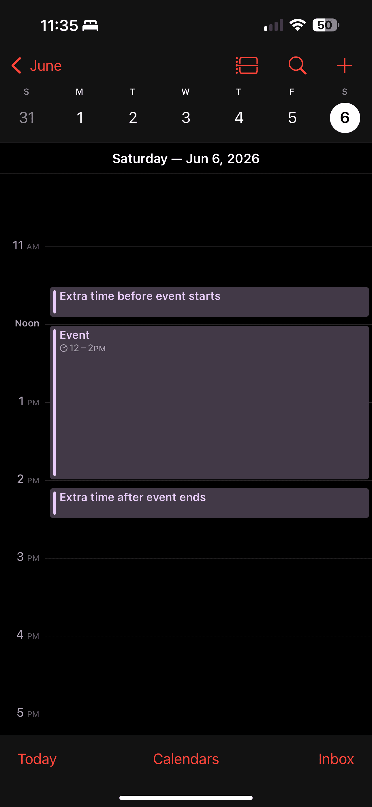 Buffer time feature in CalenSnap to add space around events